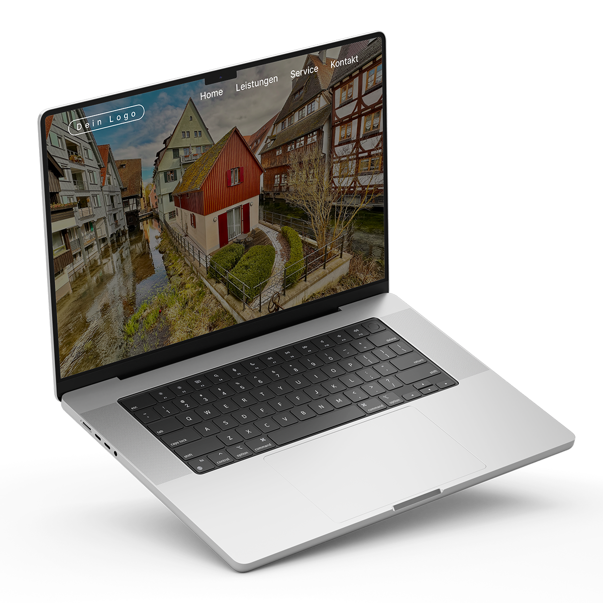 Website-Mockup auf Laptop mit Ulmer Fischerviertel – Webdesign Ulm